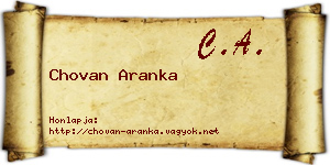 Chovan Aranka névjegykártya